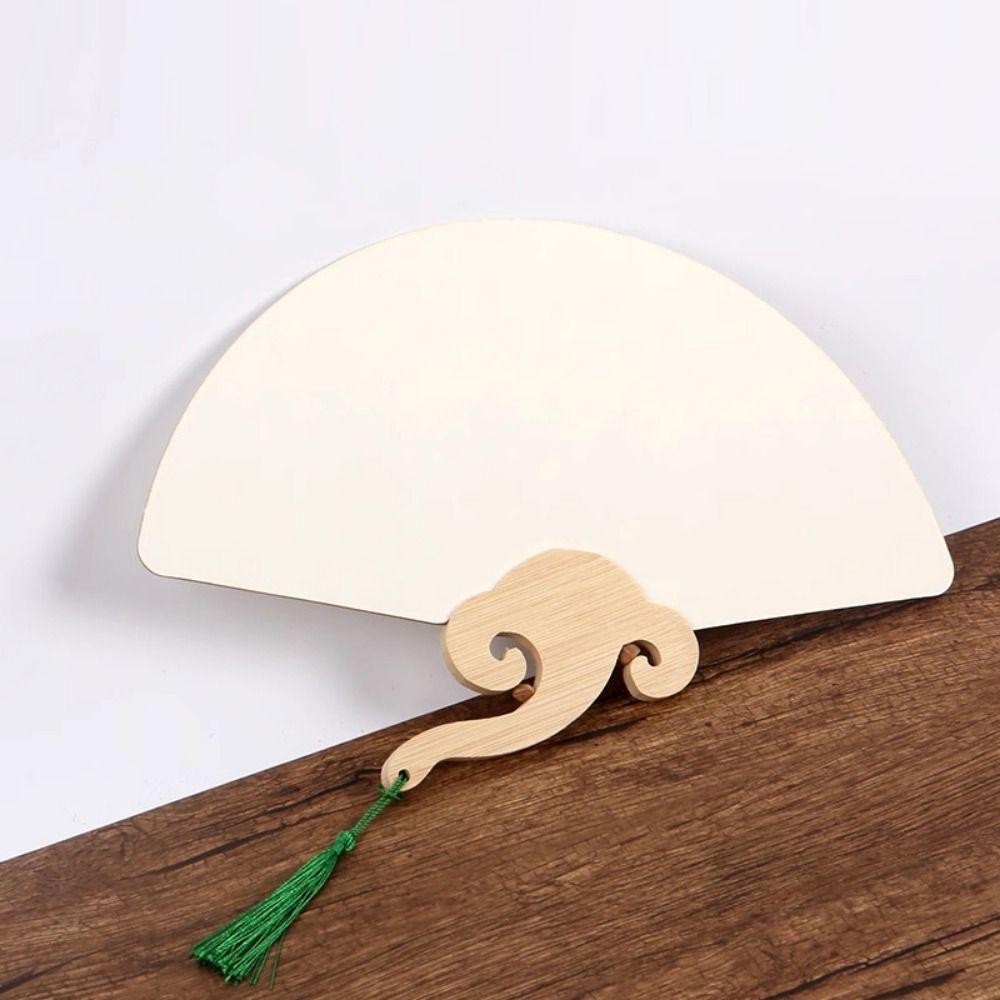5Pcs Double-side Blank Paper Fan DIY Painting Hand Painting Graffiti Fans  Lacquer Fan