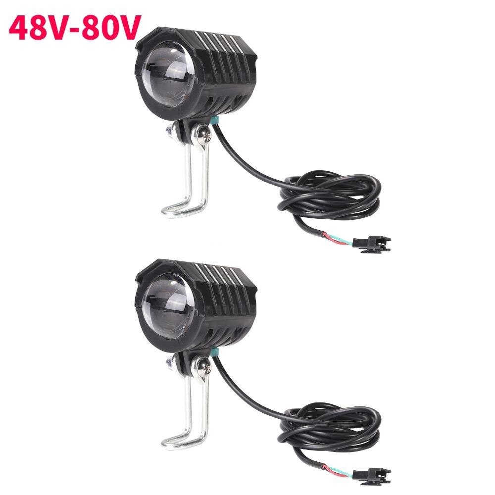 Ebike E-Bike 36V 48V 60V 80V Electric Bicycle Light with Horn Waterproof Scooters Motorcycle Headlight Horn Set Front Headlight