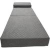 Matelas Pliant - Luxe - Gris - 200x70x15 Cm - Anti-allergique - Housse Amovible