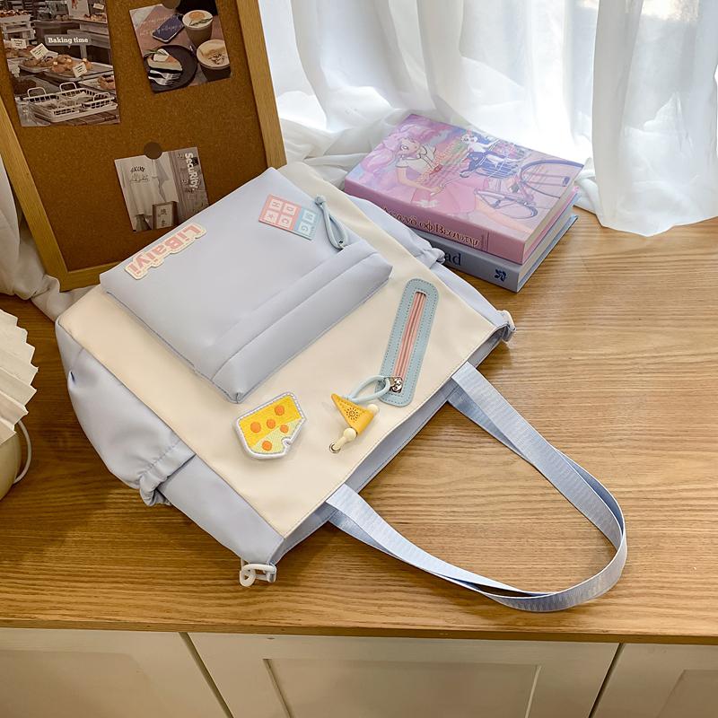 Women Messenger Bag College Style Large Capacity Tote Bag Student Class Commuter Bag