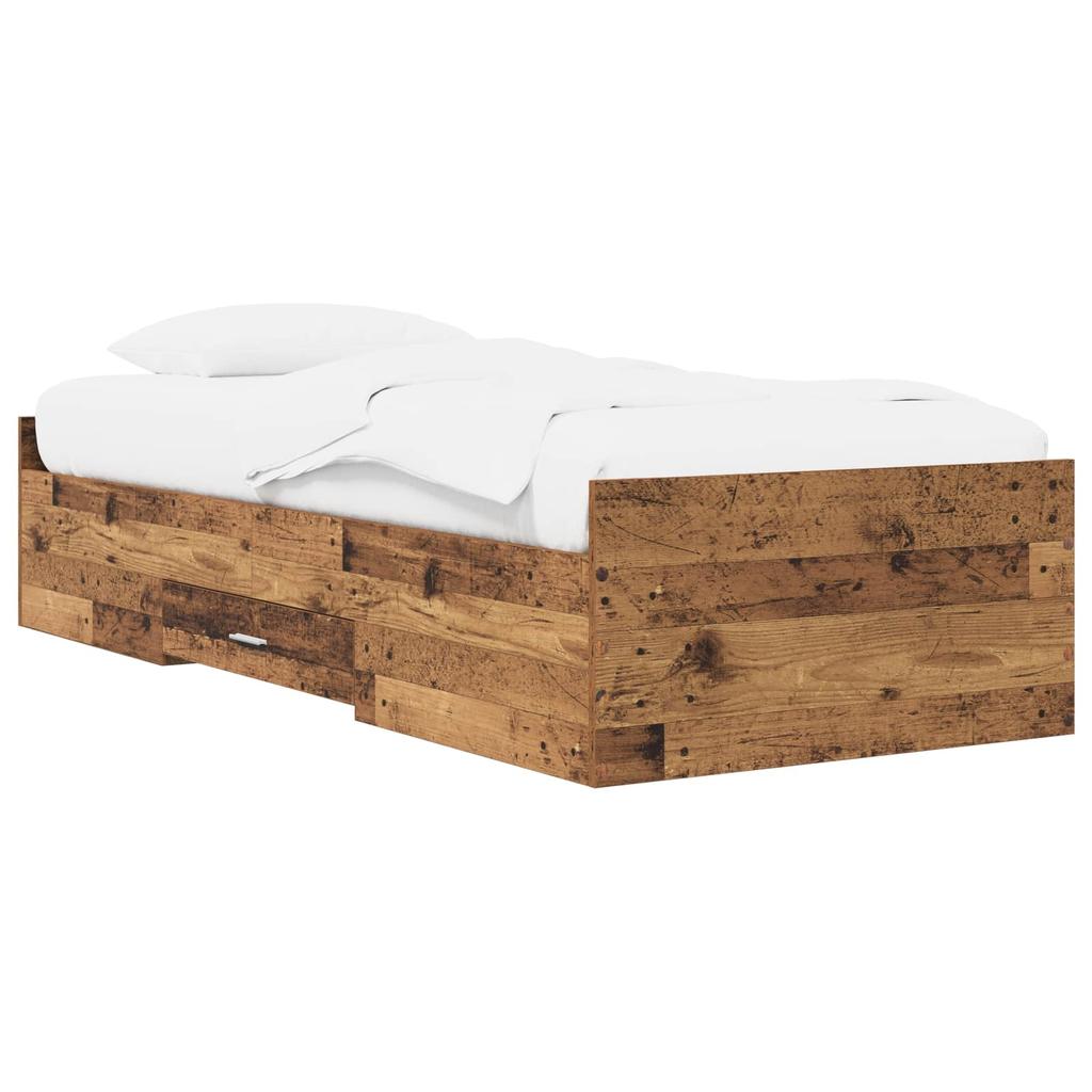 Bed Frame with Storage Reclaimed Wood 80 x 200 cm Engineered Wood