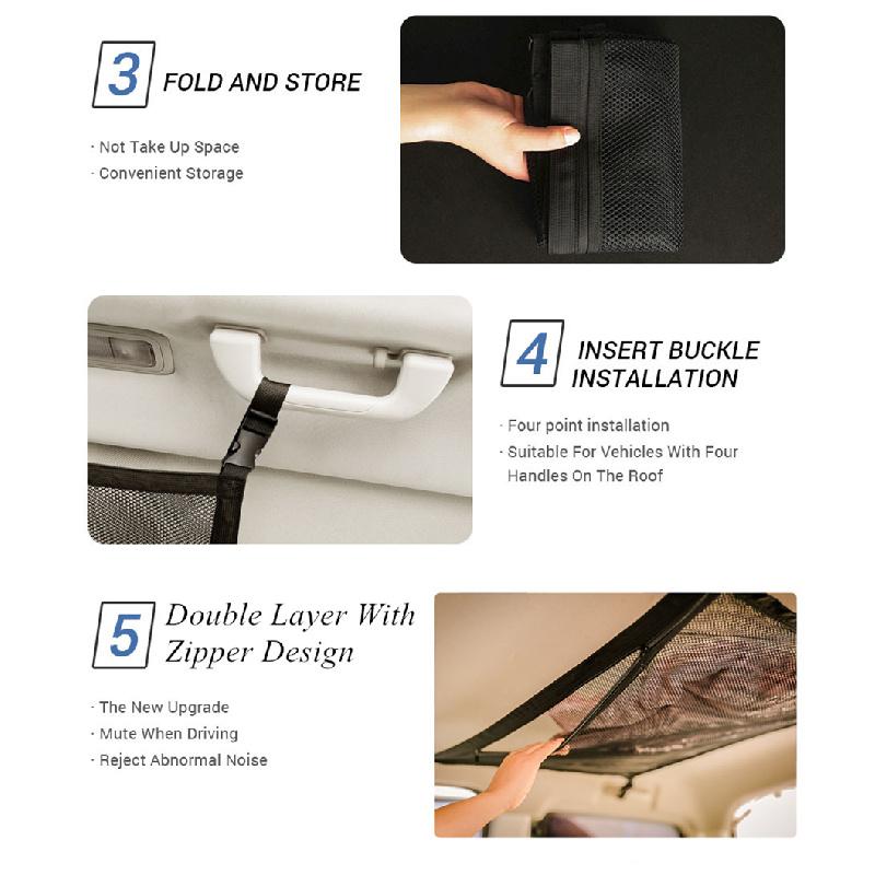 Сетка для хранения на крышу автомобиля, Потолочная сетка, Потолочные карманы для внедорожников, минивэнов, автомобилей 4x4
