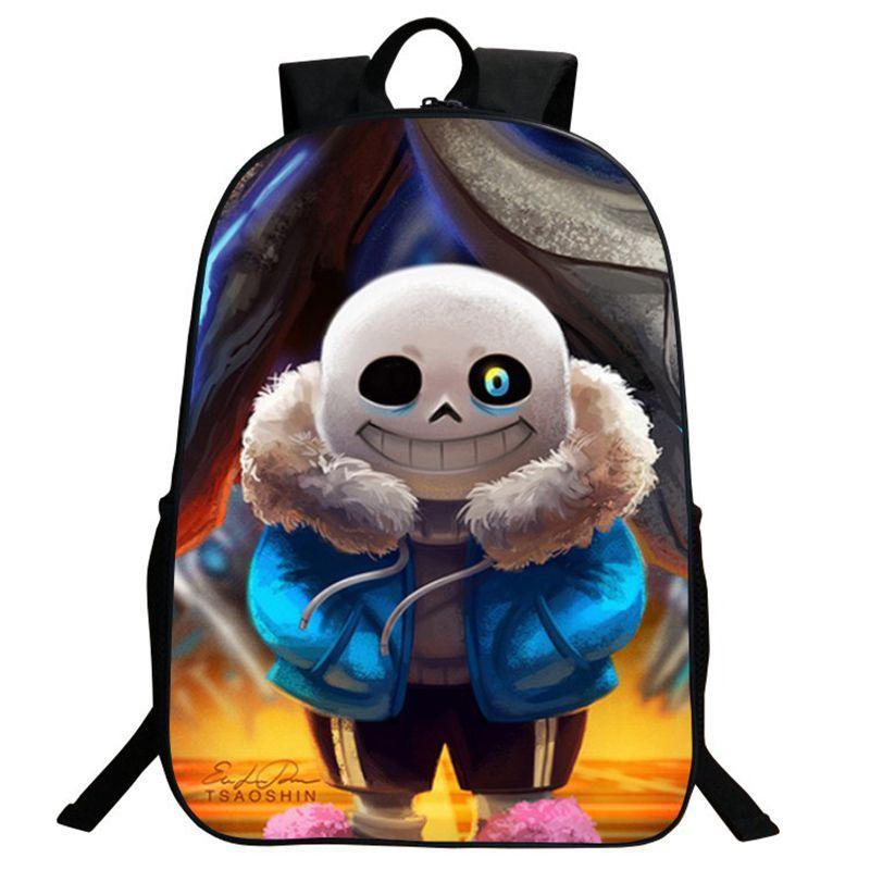 Детский рюкзак Undertale Sans 16 дюймов из прочного полиэстера с регулируемыми мягкими плечевыми ремнями