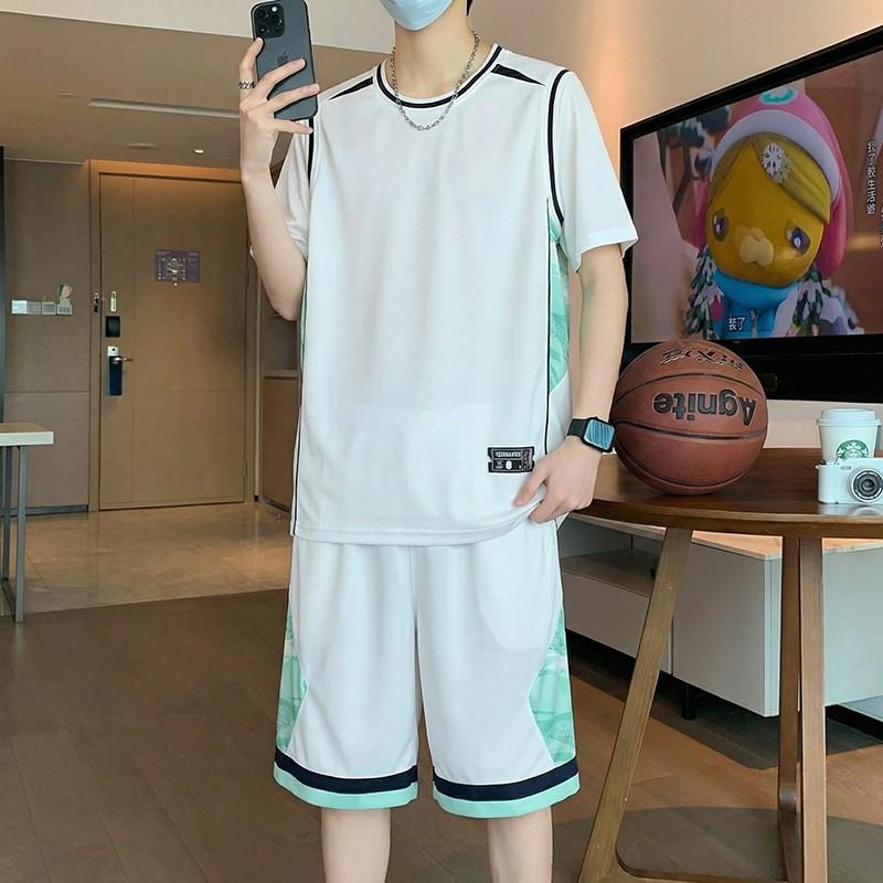 Youth Mens Basketball Jersey Set Short Sleeve T-Shirt Shorts Sportswear Training Outfit Teens