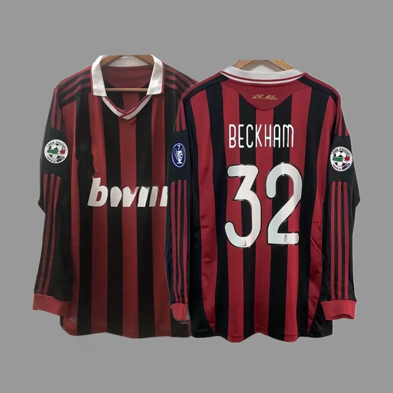 Retro Long Sleeve Football Jersey - Beckham Zidane Messi Ronaldo Classic Soccer Shirt