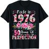 50-летний, Сделано в 1976 году, Цветочный, 50-й День Рождения, Женские Мужские Футболки, Юмор, Уличная Одежда, Футболка, Короткий Рукав, Унисекс, Свободная Одежда