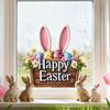 Easter Window Clings Cute Bunny Egg Window Stickers for Glass Windows Double Sided Reusable PVC Decals for Spring Party Home Classroom Decoration