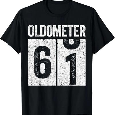 Футболка Oldometer 61 Футболка на 61-й день рождения Футболка