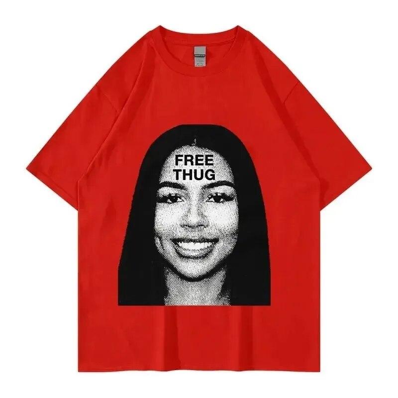 Summer Unisex Women Cotton T-Shirt Rapper Young Thug Slime Tops Tees Unisex Fashion Trend Short Sleeve Clothing Harajuku Streetwear