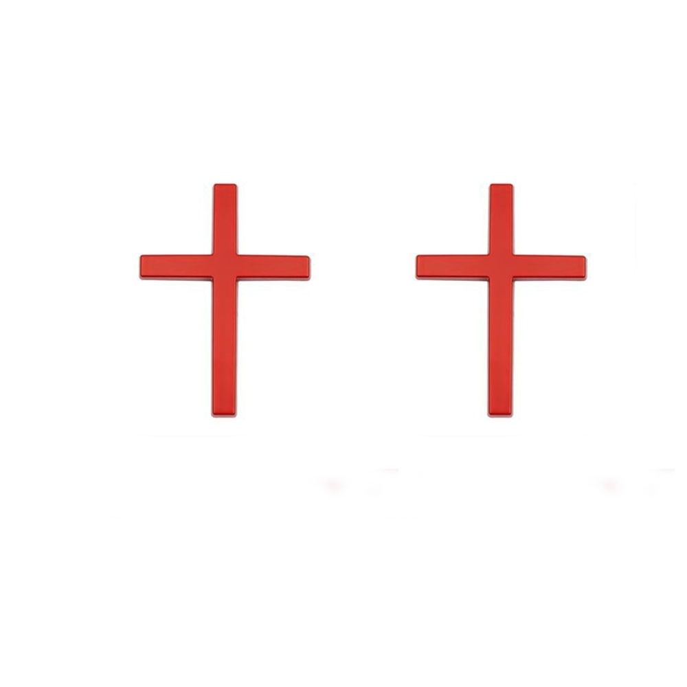 2Pcs Metal Material Cross Car Sticker Cross Design Auto Decorative Sticker Car Modification