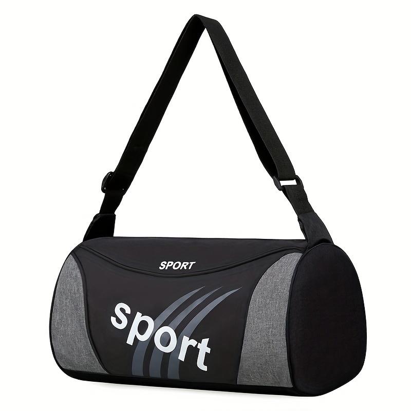 Casual Letter Pattern Cylinder Sports Fitness Bag, Lightweight Large Capacity Luggage Bag, Training Bag for Travel Use