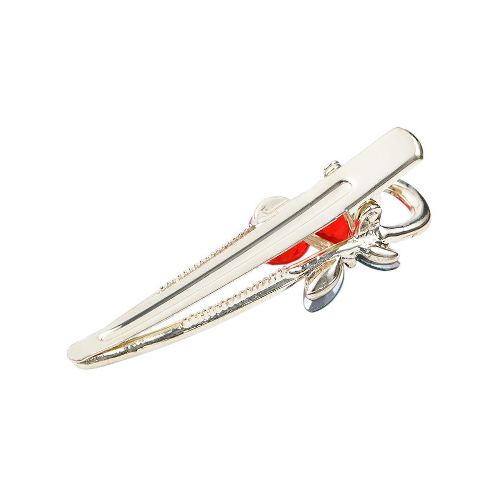 Pearl Rhinestone Barrettes Korean Style Hair Clip Cherry Duckbill Clip Women Hair Accessories