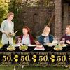 50th Black Gold Birthday Tablecloths Plastic Disposable 2 Pack Table Cloth Happy Party Birthdays Decorations Rectangular Table Cover 54"x108"