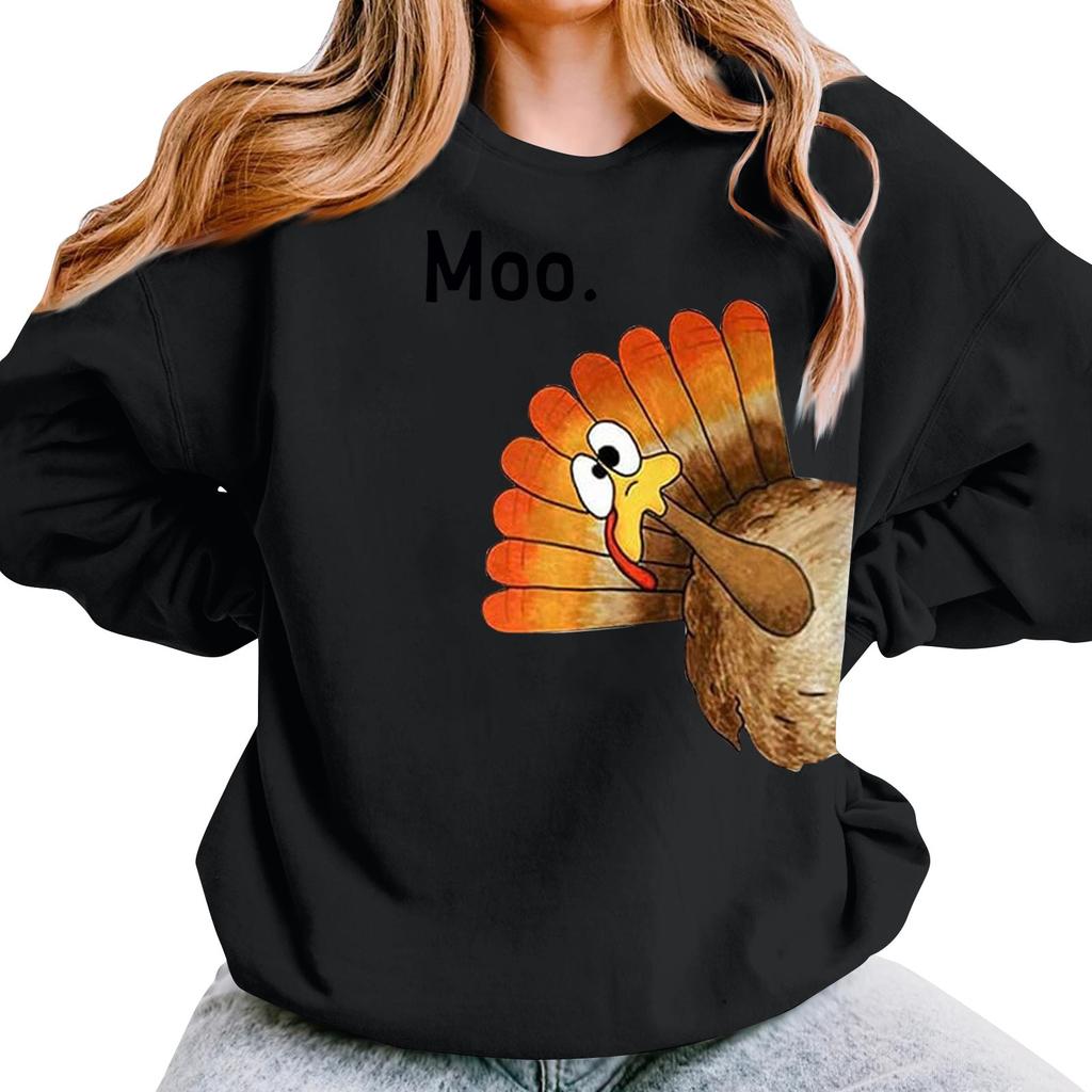 Женская повседневная мода День благодарения с принтом длинный рукав O-образный вырез пуловер толстовки
