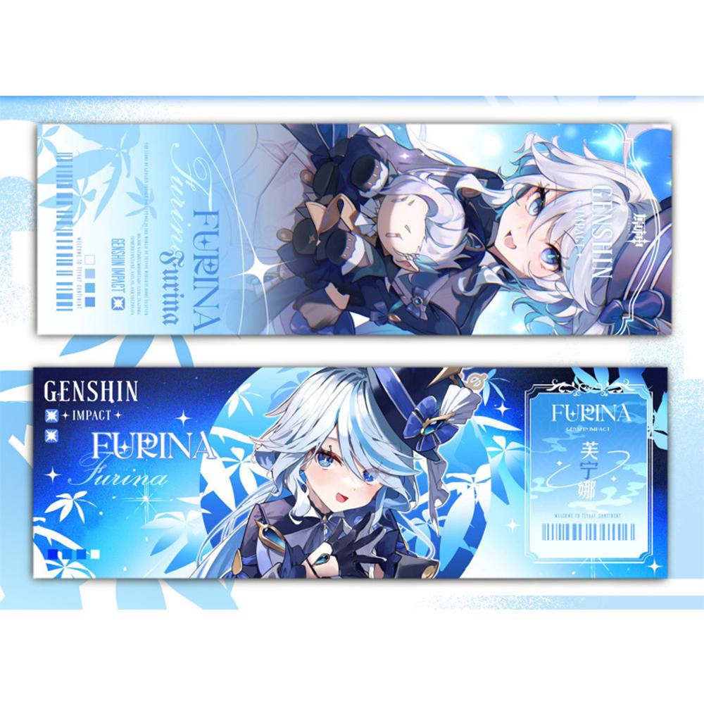 Genshin Impact, коллекционные карты, игры, закладки, Furina Neuvillette, Wriothesley Laser, двусторонний билет, аниме, карта Таро, подарок