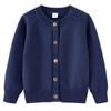 Spring and Autumn Children's Clothing Round Neck Solid Color Children's Knitted Cardigan All-match Cotton Sweater Long Sleeve Jacket
