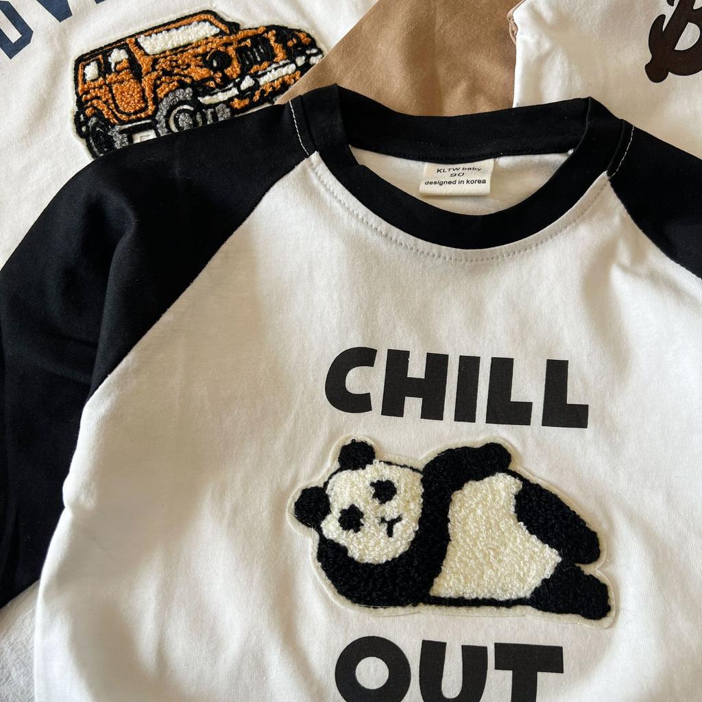 Children's T-shirt Long Sleeve 2024 Spring and Autumn New Baby Girl Shoulder Plugged Korean Version Top Children's Cartoon Embroidery Base