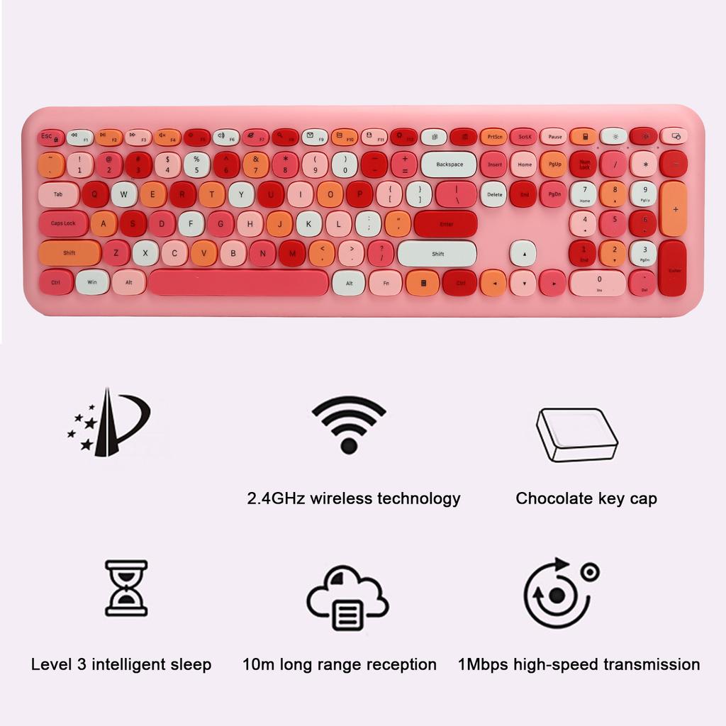 Беспроводная клавиатура и мышь 2.4G Беспроводная 110-клавишная клавиатура и мышь Компьютерный аксессуар