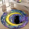 1pc Whimsical Feline Office Round Area Rug, Indoor Mat Suitable ForOffice, Under Office Chairs Bedroom Living Room Home Decor, Room Deco T180