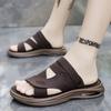Summer Outdoor Sandals for Men Casual Sport Slippers PU Leather Non-slip Breathable Roman Shoes Beach Flip-Flop Garden Shoes
