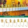 Christmas Fireplace Hooks for Hanging Stockings Metal No Glue Table Edge Hooks Decorative Quick Setup Holiday Home Decor Hooks