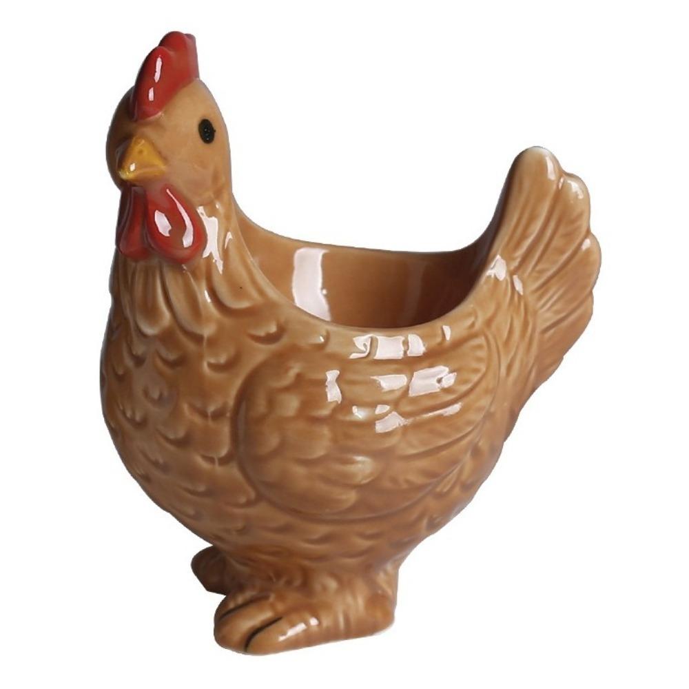 Chicken Shape Ceramic Egg Cup Cartoon 3D Chick Egg Cup Cute Boiled Egg Stand Tabletop Display