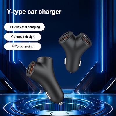 Автомобильное зарядное устройство 78 Вт, двойной USB Type C PD, быстрая зарядка телефона, адаптер питания для iPhone 14, 13, Huawei, Xiaomi, Samsung, iPad, ноутбука, планшета