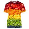 Fresh Fruit Berry Pattern Men's T-shirt Casual Men's Soft Loose Short Sleeved Clothing Fashionable Street Wear Fun Round Neck Tops