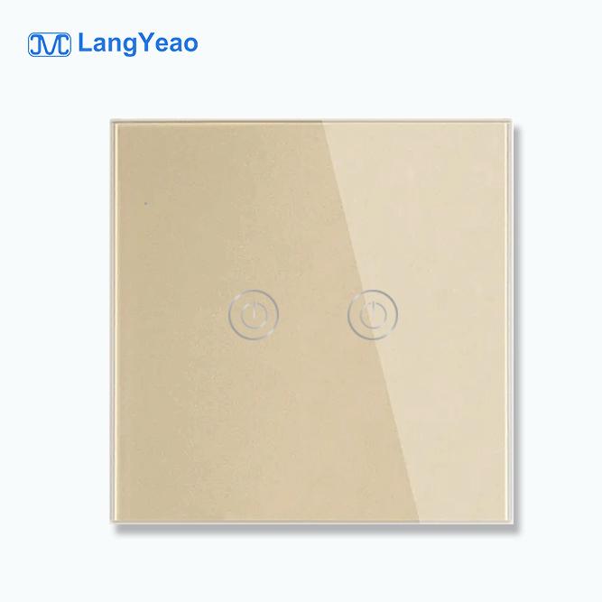 LangYeao for Tuya Smart Life Eu/UK Standard Wifi Wireless Smart Switch Touch Glass Panel 1/2/3/4 Gang Wall Smart Switch