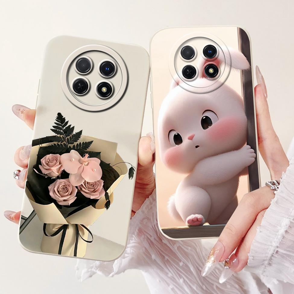For Realme 12 5G Case For Realme 12X 5G Cover RMX3998 Luxury Fashion Flowers Kawaii Girl Cute Cat Shockproof Phone Case Funda