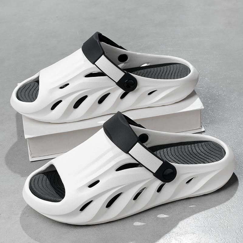 Модные мужские уличные спортивные повседневные нескользящие домашние тапочки из ЭВА материала, удобные шлепанцы, модные слайды для взрослых