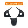 FIT FOR Tesla Model 3, Y, Glossy Carbon Fiber Steering Wheel Trim 2018  2024