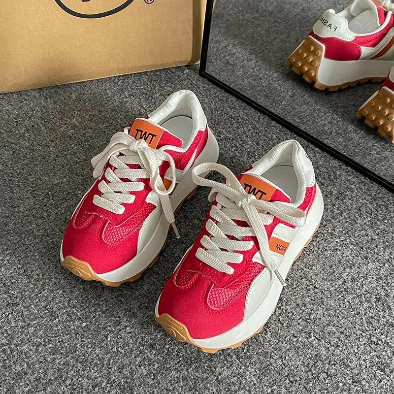 Женская обувь, спортивные кроссовки на шнуровке, спортивная сетчатая дышащая обувь для женщин, дизайнерская, роскошная, корейская, новое поступление 2024 года, повседневная, H