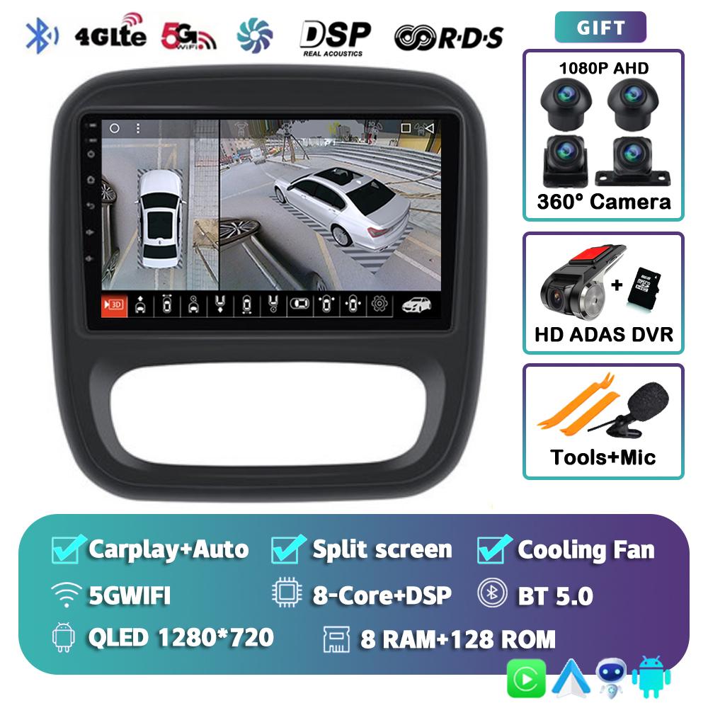 Android 14 Автомагнитола для Renault Traffic 3 2014-2021 Для Opel Vivaro B 2014-2018 Мультимедийный Видеоплеер Навигация GPS DSP