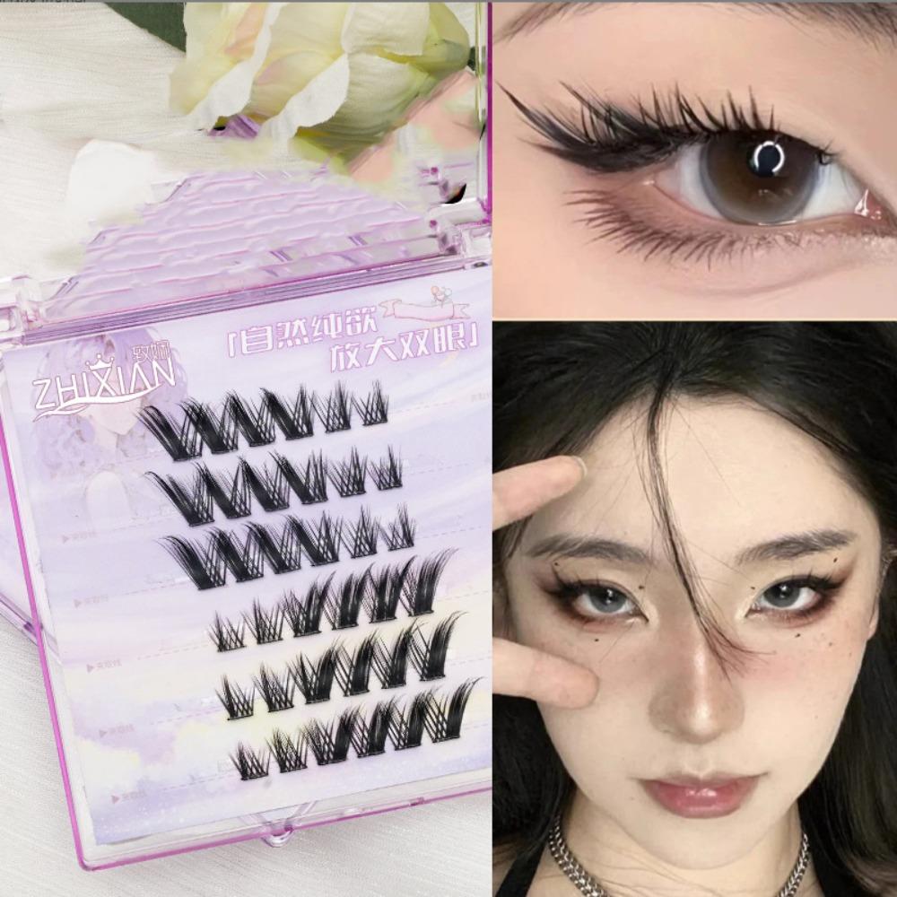 Lashes Extension Glue Free Cluster Eyelashes Fluffy Segmented Eyelashes Bundles  Grafting Lashes