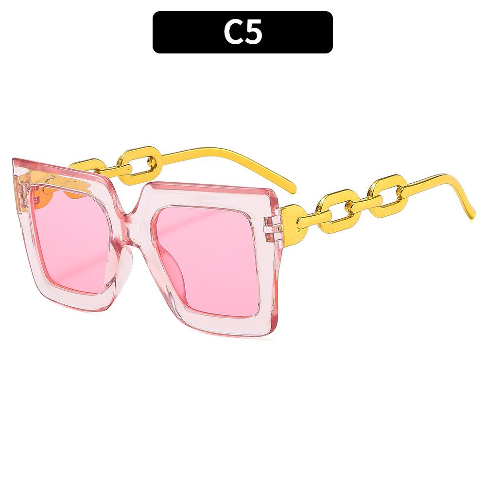 Новые модные женские солнцезащитные очки с большой оправой, солнцезащитные очки с дужками-цепочками, солнцезащитные очки премиум-класса