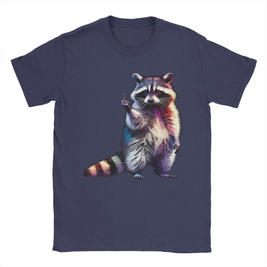 Raccoon Middle Finger Trash Panda Racoon Sarcastic Humor Unisexs T Shirt Humor Tee Shirt Short Sleeve Round Neck TShirt Clothing