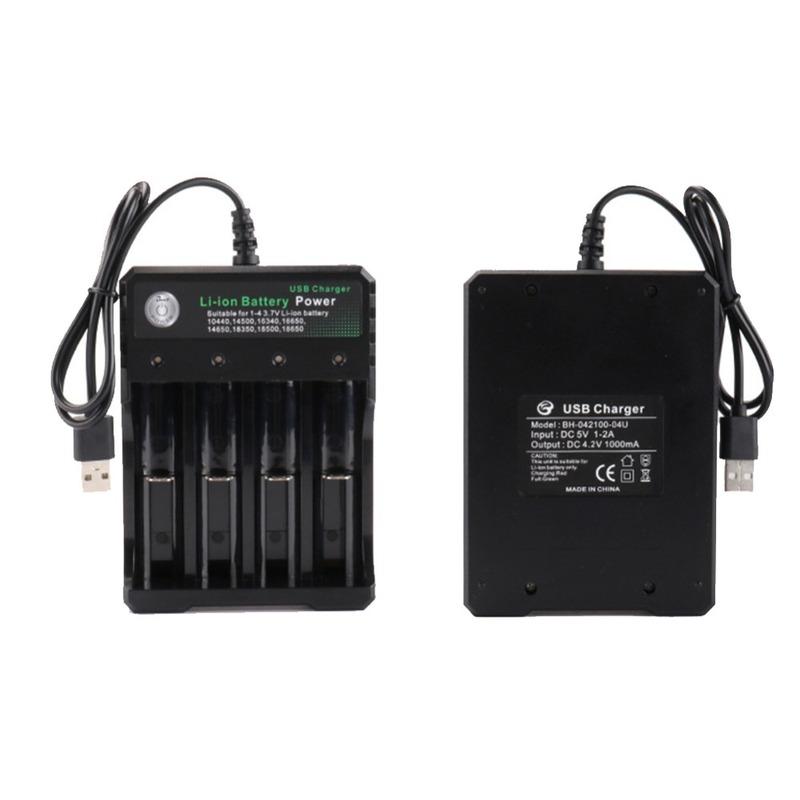 4-слотовый зарядное устройство для аккумуляторов 18650 3,7 В Li-ion USB независимая зарядка 2X 3X 4X Портативное электронное зарядное устройство для аккумуляторов 16340 14500 26650