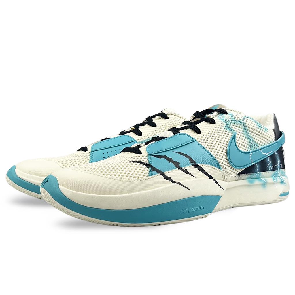 Nike Ja 1 Slip Resistant Abrasion Resistant Low top Basketball Shoes Men's Yellow Blue DR8786-102(Team40- SBOX)