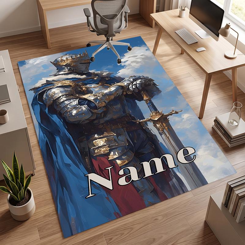 Holy Knight (5) Personalized name Office Carpet Stylish Decor for Living Room Bedroom Kitchen
