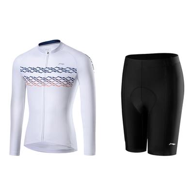 Li-Ning Быстросохнущий Удобный Приятный к коже Топ с длинным рукавом с амортизирующими набедренными накладками и облегающие защитные шорты Велосипедный комплект LCSY089+185