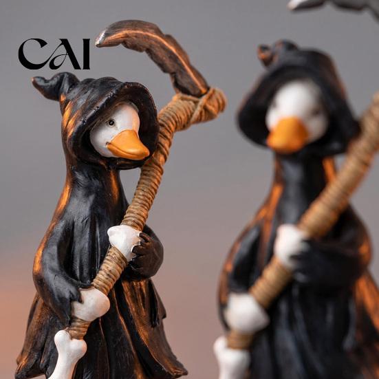 Halloween Party Supplies Figurines Table Decor, Cute Ghost Duck Ornament, Resin Statue Tabletop Favors Figurine for Centerpiece Shelf Home Mantel Desk