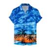Hawaiian Shirt For Men Casual Fashion Summer Short Sleeve Buttons Printed T Shirt Top