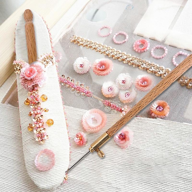 Иглы для французской вышивки, крючок с 3 иглами, инструмент для вышивания блестками из бисера