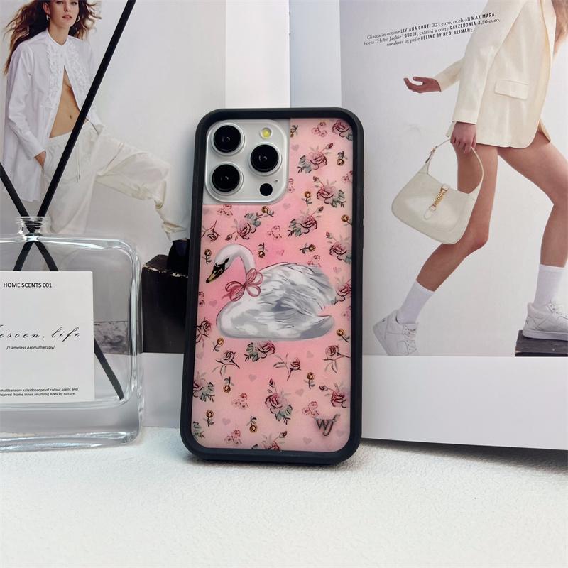 Мультяшный чехол для телефона с полевыми цветами, милый, животные, котенок, медведь, для iPhone 17 Pro 13 Pro 14 Pro 15 Promax, WF, голубь, ягненок, лебедь, чехол для телефона