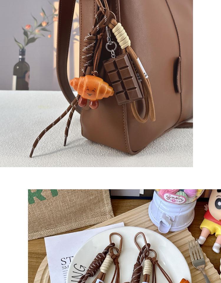 INS-Style Miu Series Alkaline Water Bread Bag - Cute Chocolate Pendant Jewelry Keychain