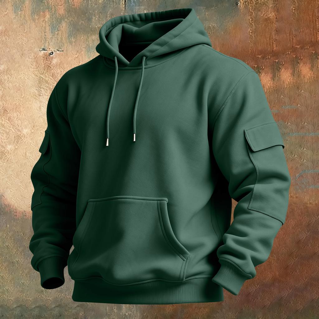 Men's Solid Color Sweatshirt Hoodie Men's Sports Large Size Casual Sweatshirt