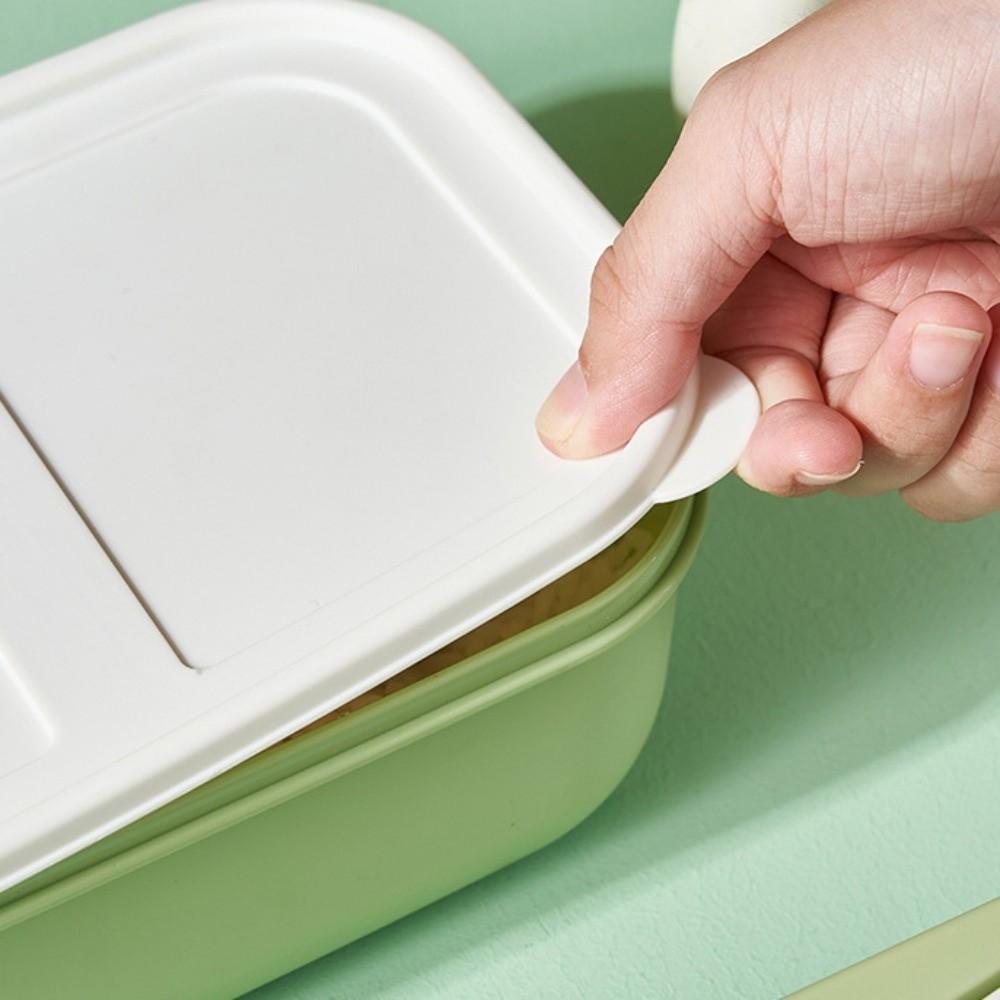 Двухслойный мультяшный ланч-бокс, ударопрочный, с рисунком фруктов, пластиковый, большой емкости, с отделением, для микроволновой печи