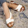 Весенне-летние новые женские пляжные туфли большого размера на плоской подошве, сандалии с открытым носком и дышащие, для ношения на улице