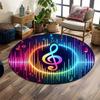 Colorful Musical Notes Design Print round rug, living room, bedroom, playroom carpet, non slip floor mat, gift